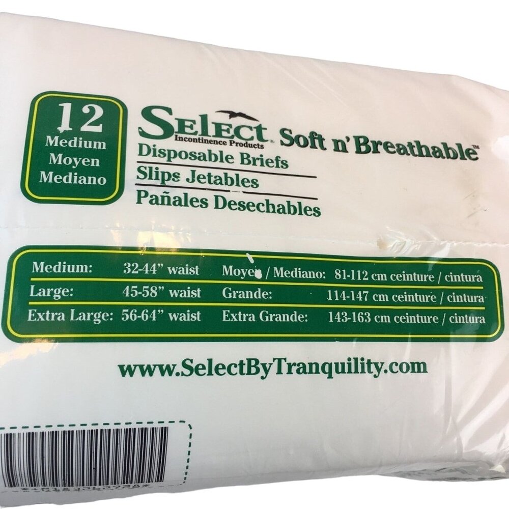 Adult Disposable Briefs M 32 to 44 In Select Soft and Breathable Diapers u - Picture 7 of 7